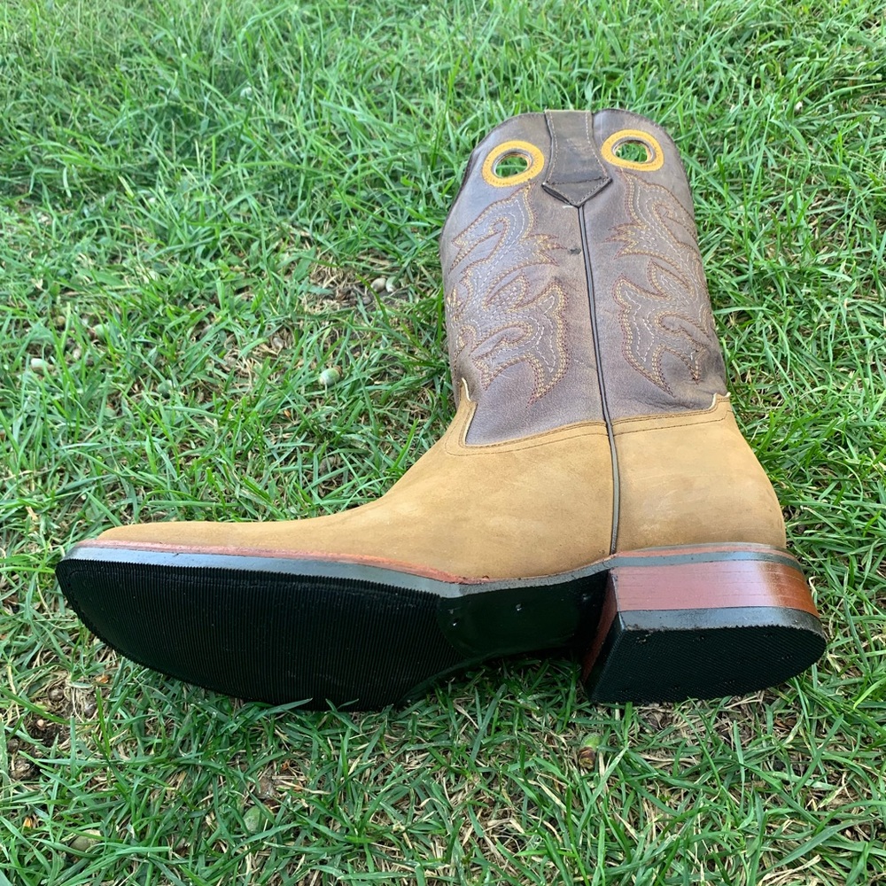 Men’s Western Cowboy Rodeo Texas Style boots Light Brown Leather Handmade 900 - Picture 6 of 7